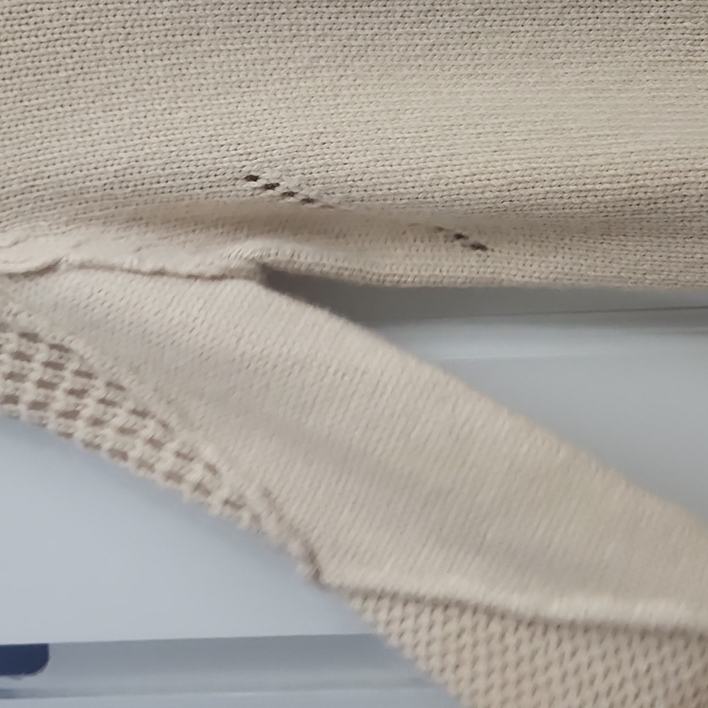 Sam Edelman Womens Sweater Long Sleeve Cream Wool Blend Side Slits. SZ Medium - Picture 4 of 13